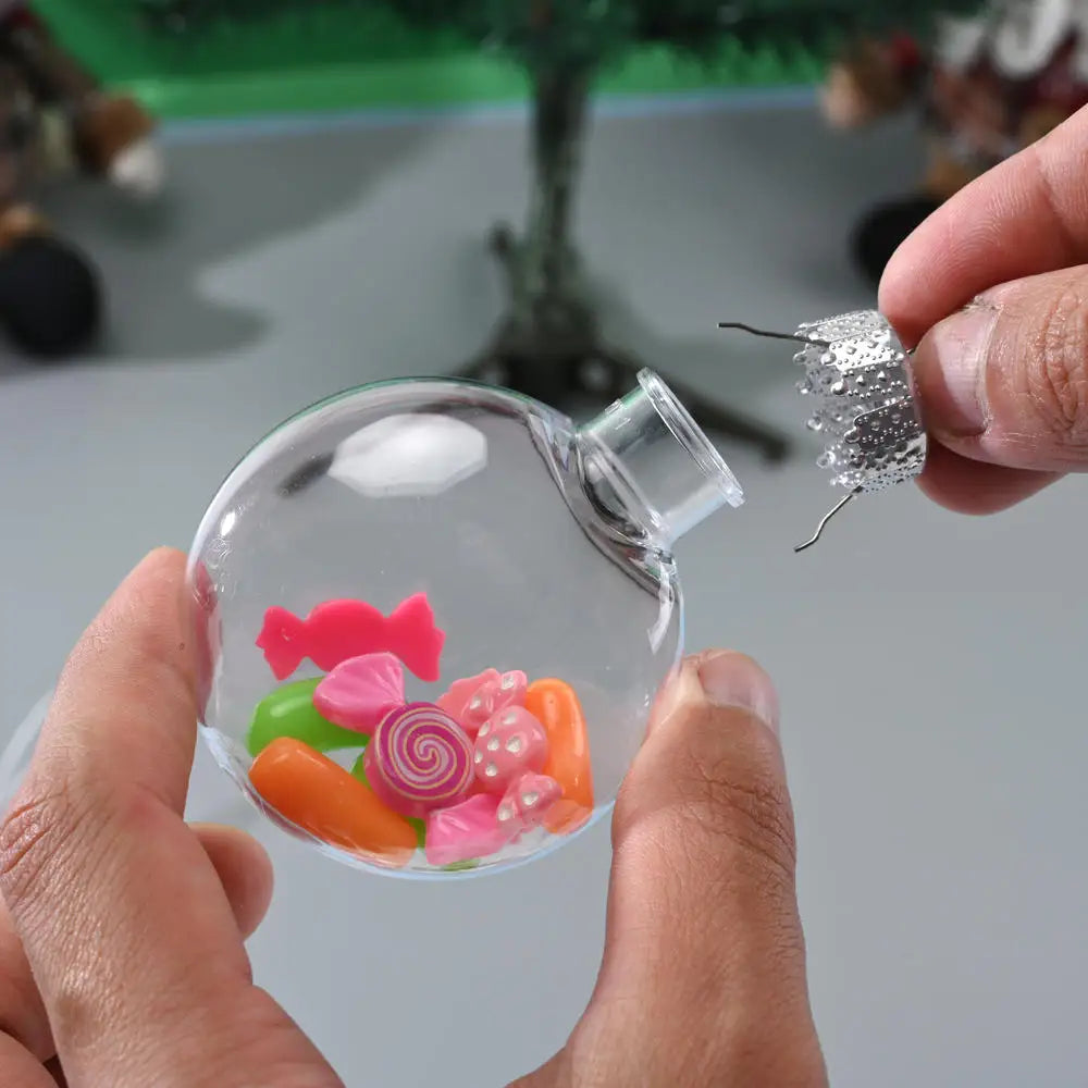 Clear Fillable Plastic Ball Ornaments 60/80/100mm – DIY Xmas