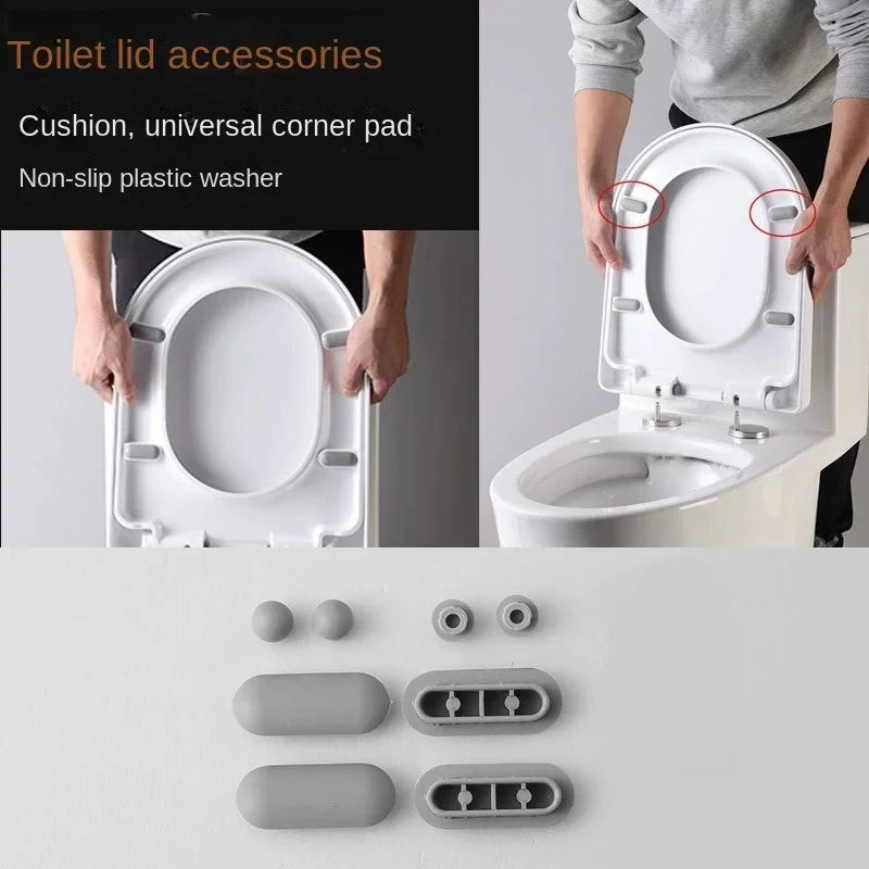 6pcs/lot Plastic Antislip Gasket Toilet Seat Cushion Pads Cover Bumper Bathroom Lifter Kits Bathroom Accessories Oasis Select