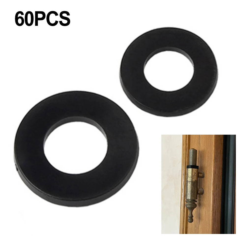 60pcs Fitting Rings Washer White Plastic For Interior Doors Washer Hinge 0.5-1.2mm Insulation Flat Gasket Oasis Select