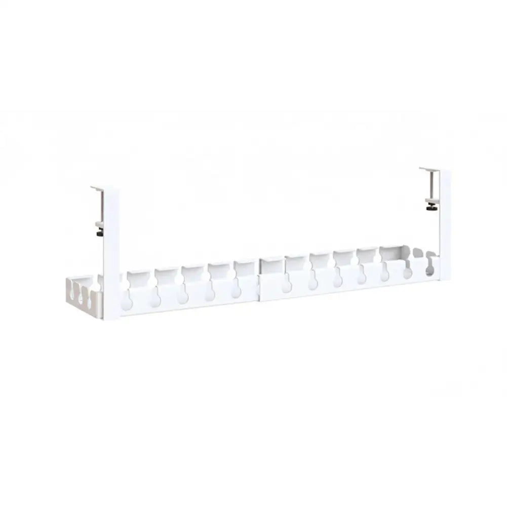 No-Drill Under-Desk Cable Management Tray | Retractable Metal