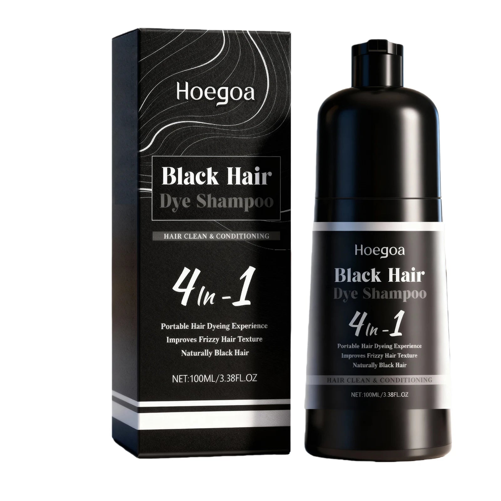 4 In 1 Black Hair Dye Shampoo Coverage White Grey Hair Moustache Moisturize Repair Hair Nourish Scalp Herbal Darkening Shampoo Oasis Select 100ml boxed