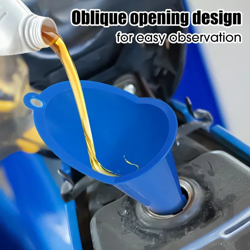 Long Stem Plastic Oil Funnel - Anti-Splash Design for Car & Motorcycle - Durable & Leak-Resistant Refueling Tool Oasis Select