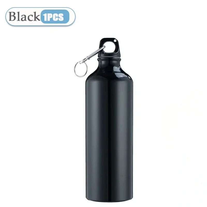 500/750mL Aluminum Outdoor Bike Sports Water Bottle Drinking Kettle Drinking Cup Leakproof Water Jug for Travel Running Camping Oasis Select Black-1PC