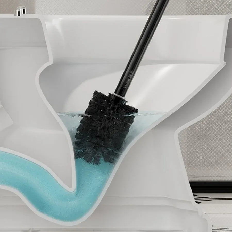 Wall Mounted Toilet Brush Without Punching Toilet Cleaning Detachable Wood Grain Toilet Long Handle Brush Bathroom Accessories Oasis Select