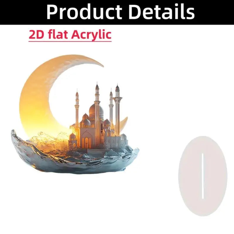 2D Acrylic Arabian Camel & Evil Eye Tree Desk Figurine