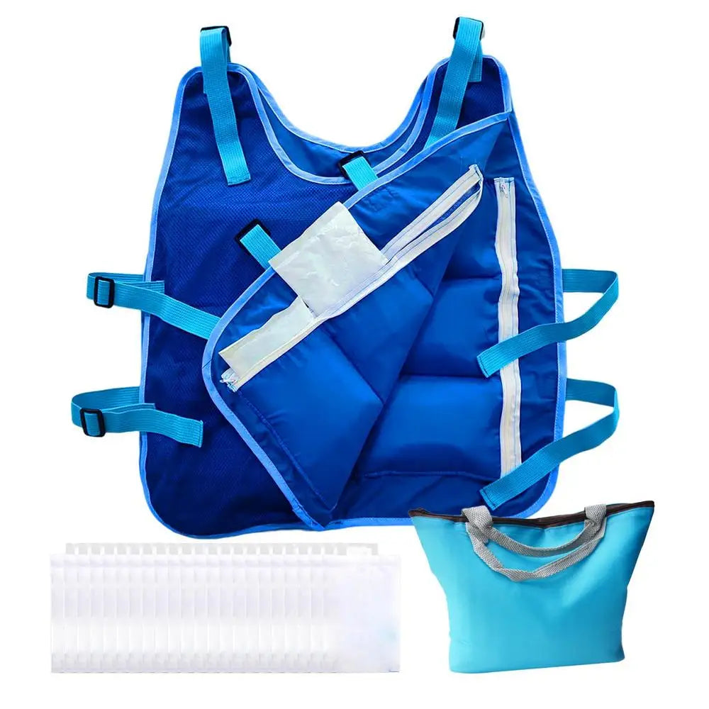 Outdoor Summer Cooling Vest Ice Jacket Water Evaporative Cool Shirt High-Temperature Protective Clothes Sport Camping Supplies Oasis Select 24 ice packs