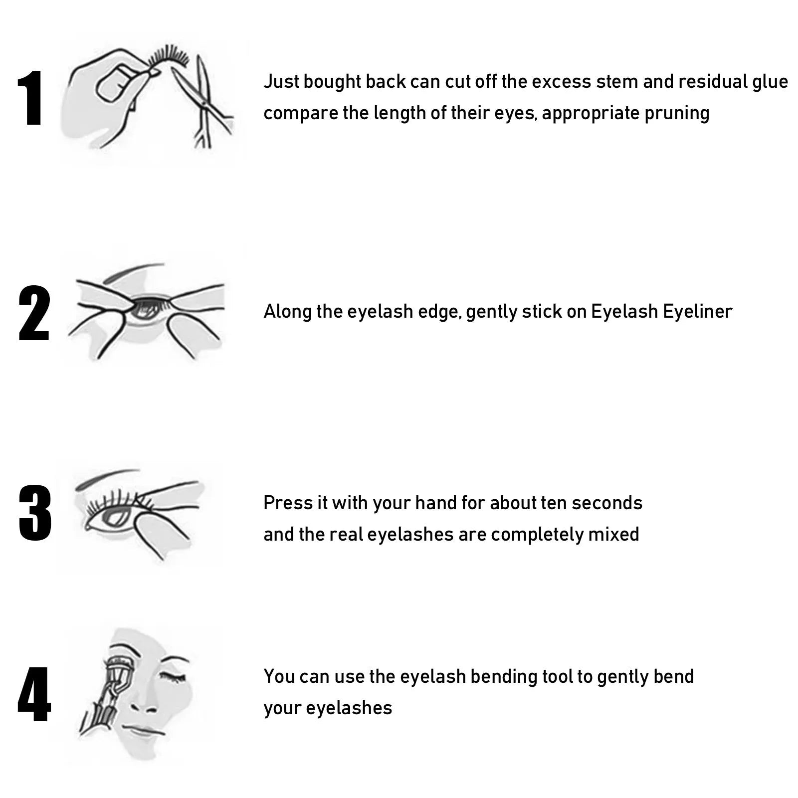 7color Glue-Free Faux Mink 3D Self-Adhesive Eyeliner Lash Stickers Waterproof Sweatproof False Eyelashes Stickers Eye Makeup Oasis Select