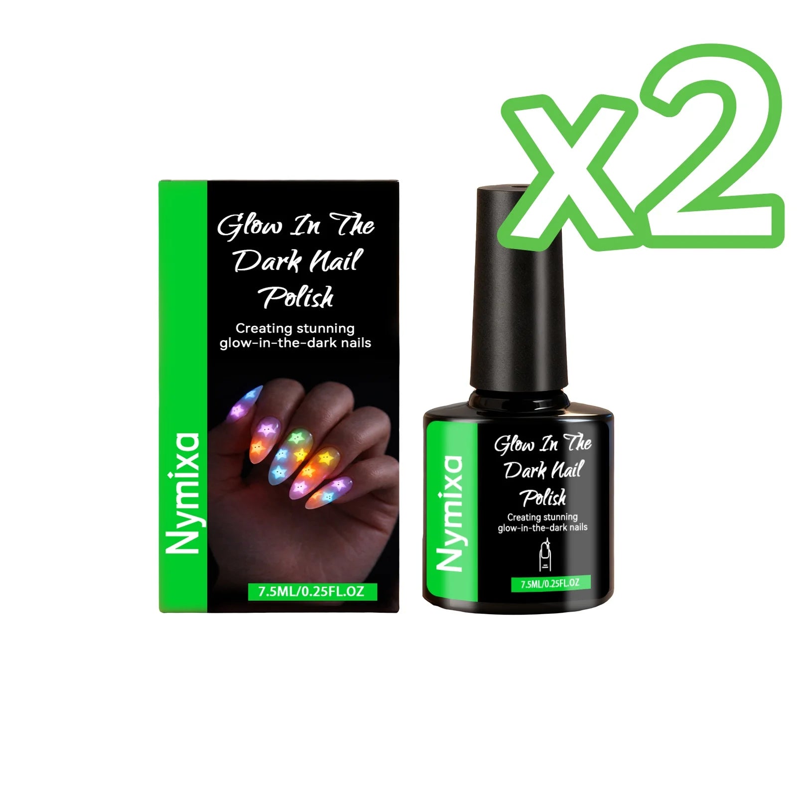 Fluorescent Nail Polish Glow In Dark Gel Colorful DIY Manicure Create Party Atmosphere Neon Luminous Top Coat Nails Polish Pens Oasis Select Vitality Green x 2