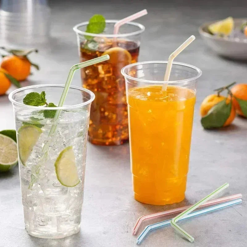 Multicolor Drinking Straws Child Plastic Straws Multi-time Milk Tea Beverage Accessories Black Straw Wholesale Party Supplies Oasis Select