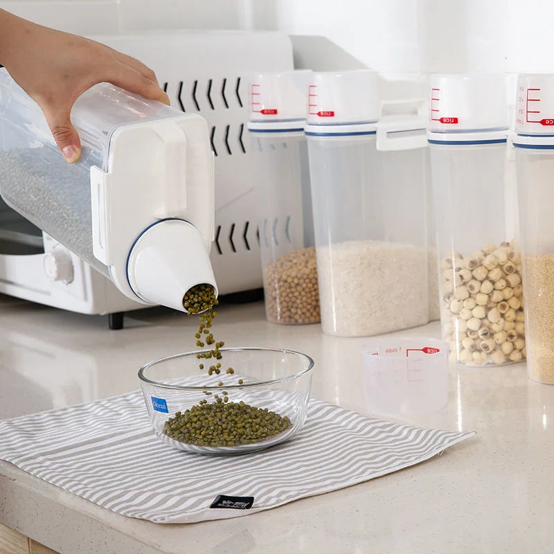 Airtight Rice & Grain Storage Container with Measuring Cup