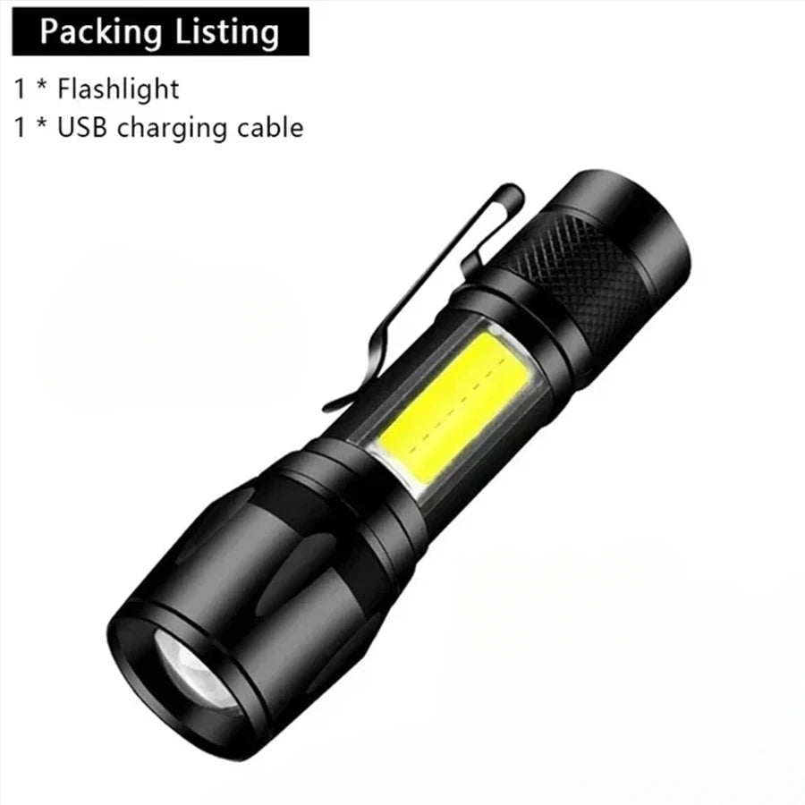 KDULIT USB Rechargeable LED Flashlight | Zoomable Camping Torch