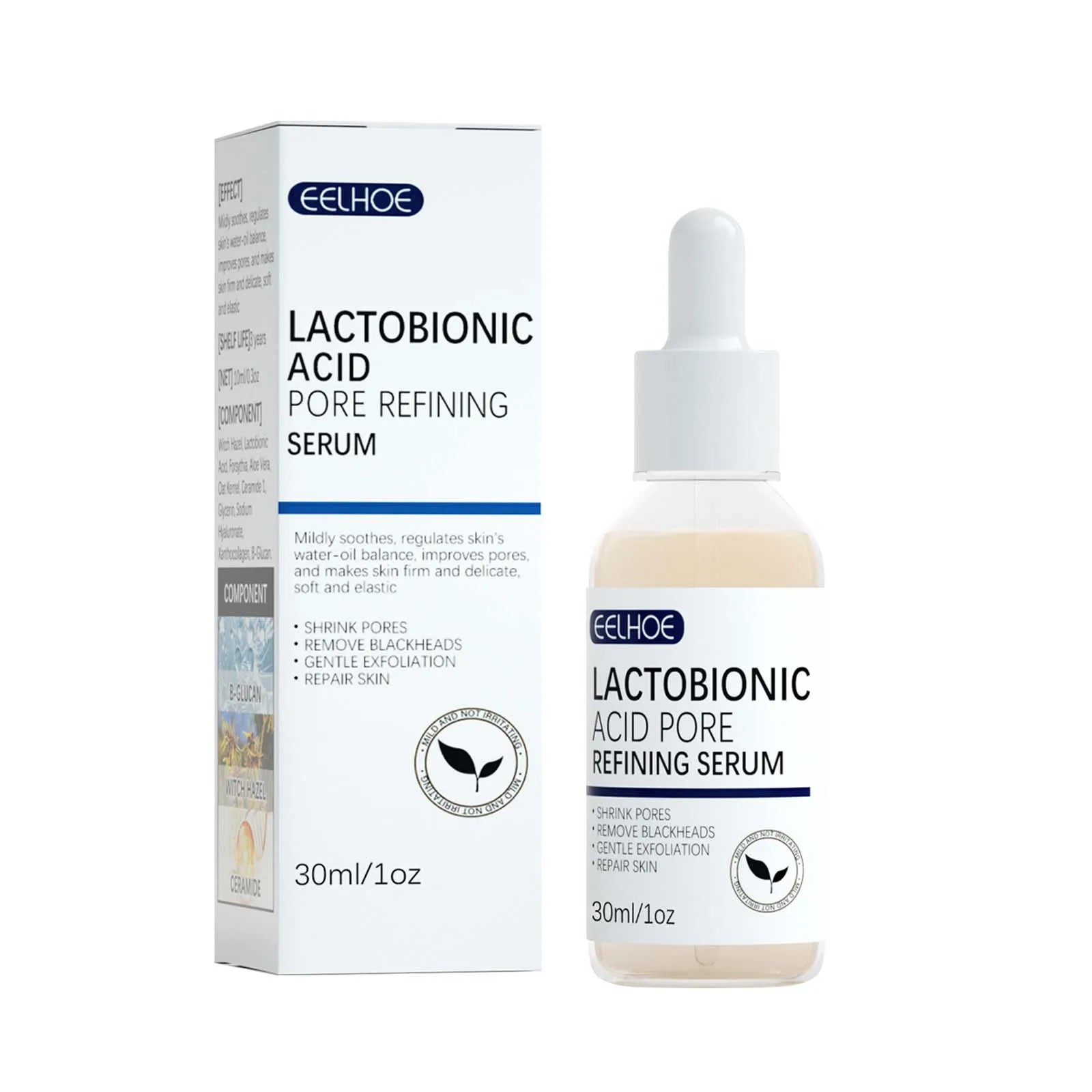Lactose Acid Shrink Pores Serum Moisturizing Remove Blackheads Repair Face Pores Skin Firming Brighten Nourish Face Essence Oasis Select 30ml