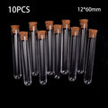 10-Pack Plastic Test Tubes with Cork Stoppers – 12x60mm