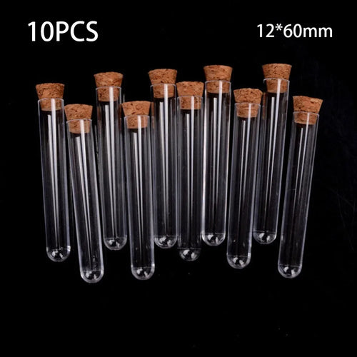 10-Pack Plastic Test Tubes with Cork Stoppers – 12x60mm Plastic Test Tubes Oasis Select Default Title