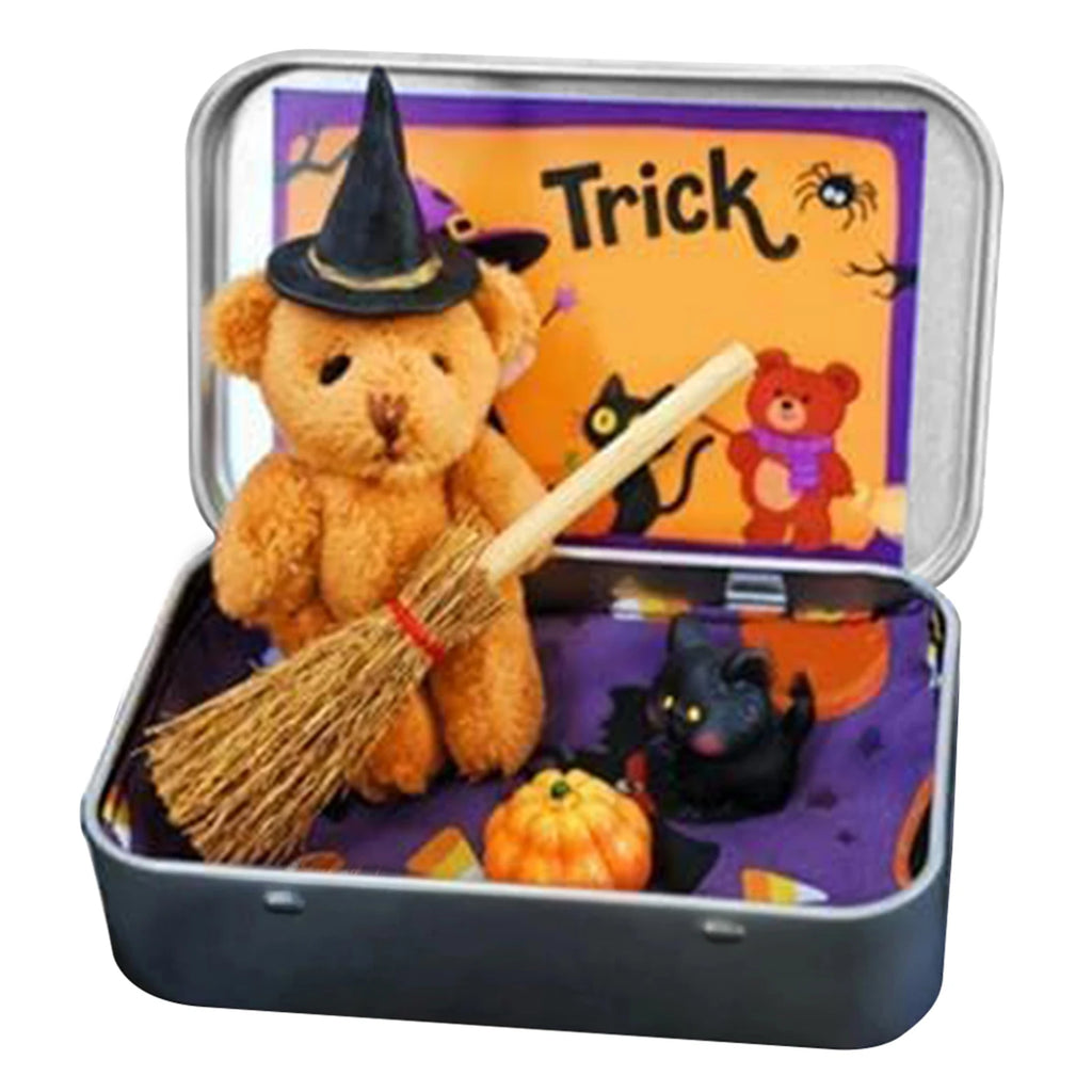 Halloween Witch Teddy Bear in a Box | Spooky Collectible Gift