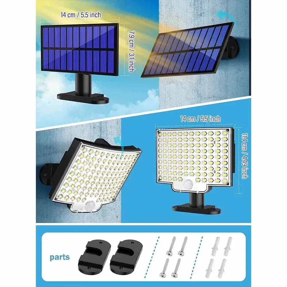 106 LED Solar Motion Light IP65 Waterproof – 4 Modes Garden