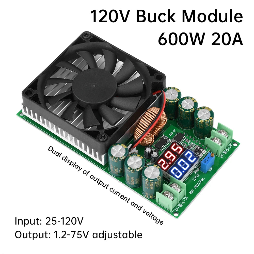 600W 30A DC-DC Step Down Module CV CC Adjustable Buck Converter 120V 100V 96V 84V Display Solar LED Driver Power Supply Oasis Select
