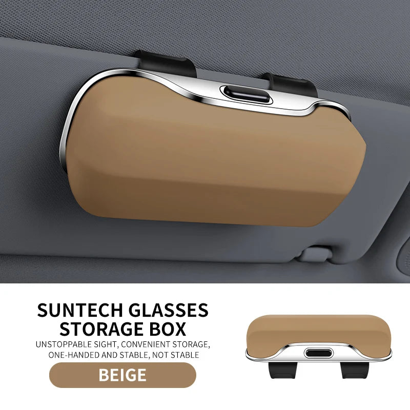 Car Sun Visor Glasses Holder | Press-Button Eyeglass Case