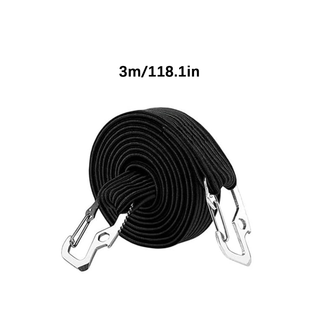2/3/4 meters, black/red, with metal hook bungee cord, used for securing cargo for cars, bicycles, motorcycles and outdoor travel Oasis Select Black 3M