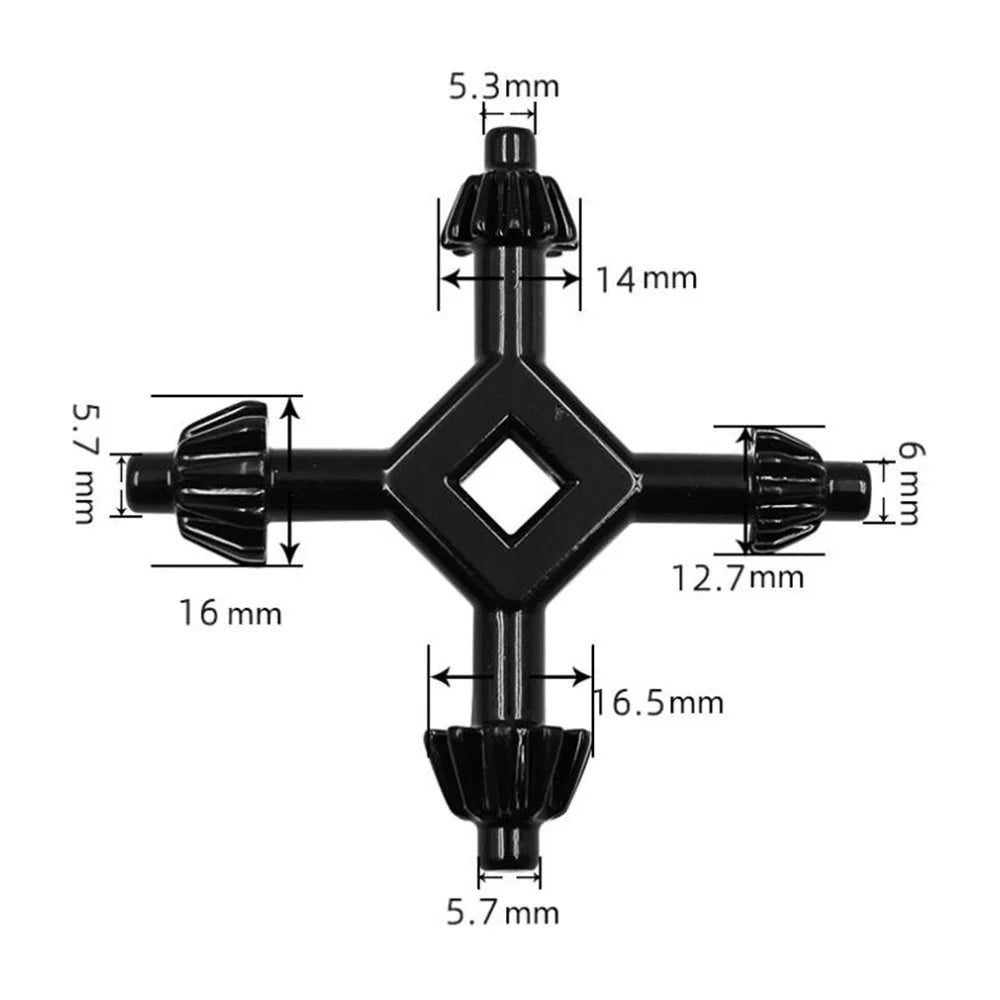 1Pcs 4 In 1 Multi-function Universal Chuck Key Drill Drilling Holder Spanner Ratchet Socket Ring Combination Grip Star Wrench Oasis Select