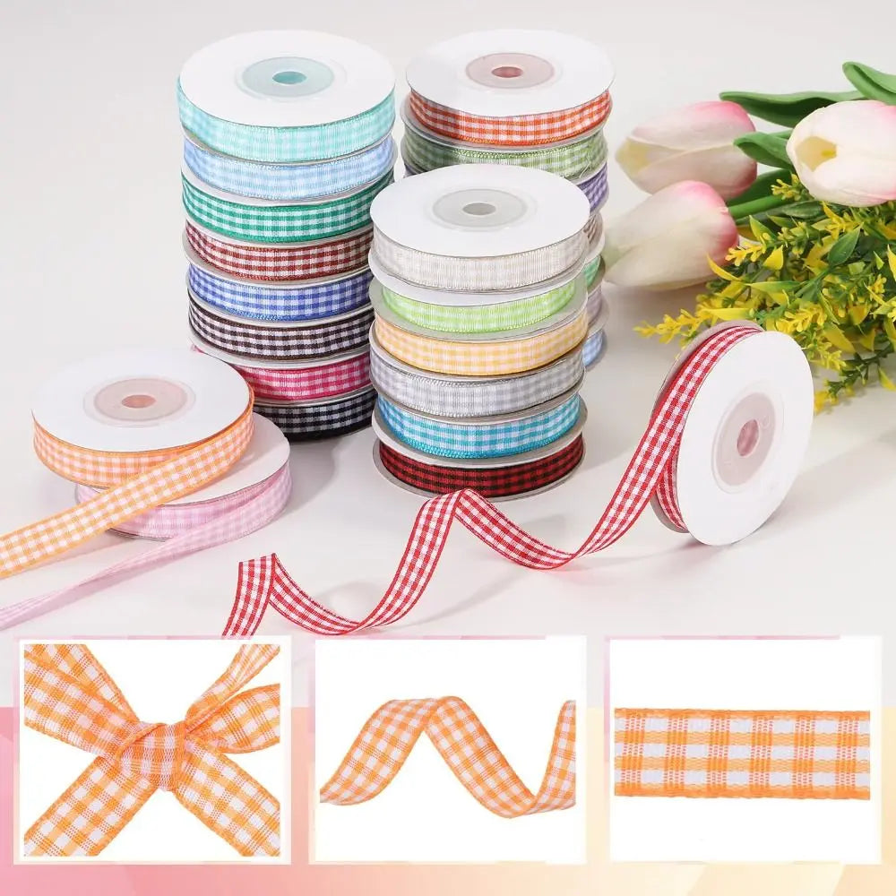 50 Yard Plaid Satin Ribbon Roll 2CM – Gift Wrapping & Weddings