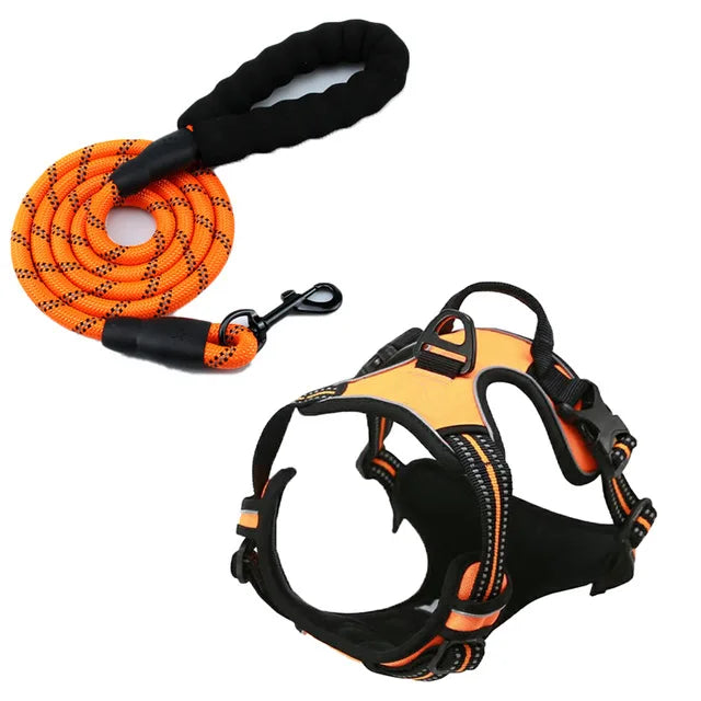 Reflective Shoulder Straps, Large and Medium-sized Dog Chest Straps, Vest Dog Leash Pet Supplies Oasis Select Orange suit M size