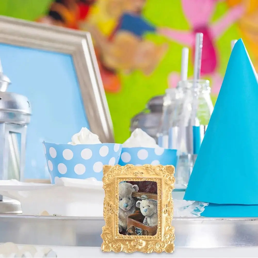 European Victorian Style Golden Retro Photo Frame Pictures Frames Nail Art Jewelry Decoration Earrings Display Rack Oasis Select