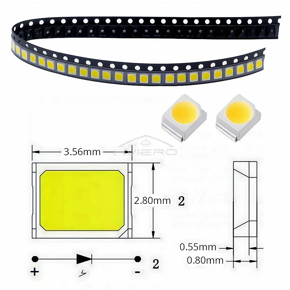 500Pcs 1210 SMD LED Chips – Ultra Bright DIY Lighting Beads