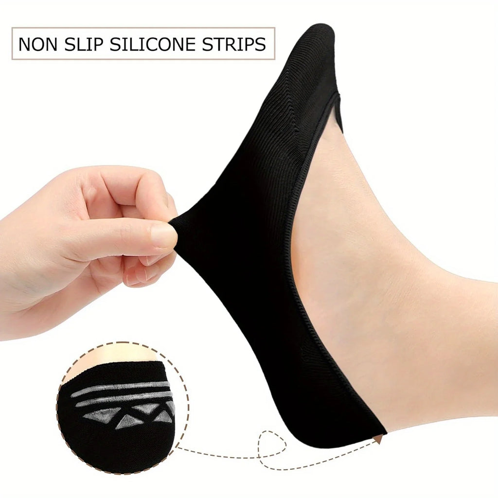 6 Pairs of Spring and Summer Thin Lined Boat Socks, Women's Super Large Elastic Invisible, Anti Slip Strip Not Easy To Fall Off Oasis Select