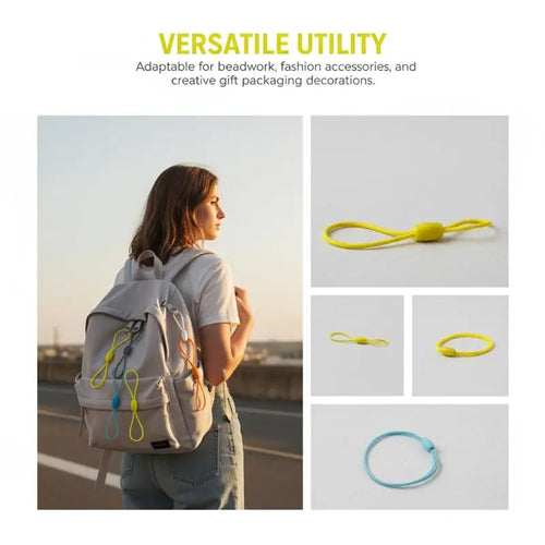 100Pcs Mobile Phone Strap Charms Keyring Lanyard Lariat Cords Elastic Rope Keychains Hooks Bag Accessories Key Ring Lanyards Oasis Select