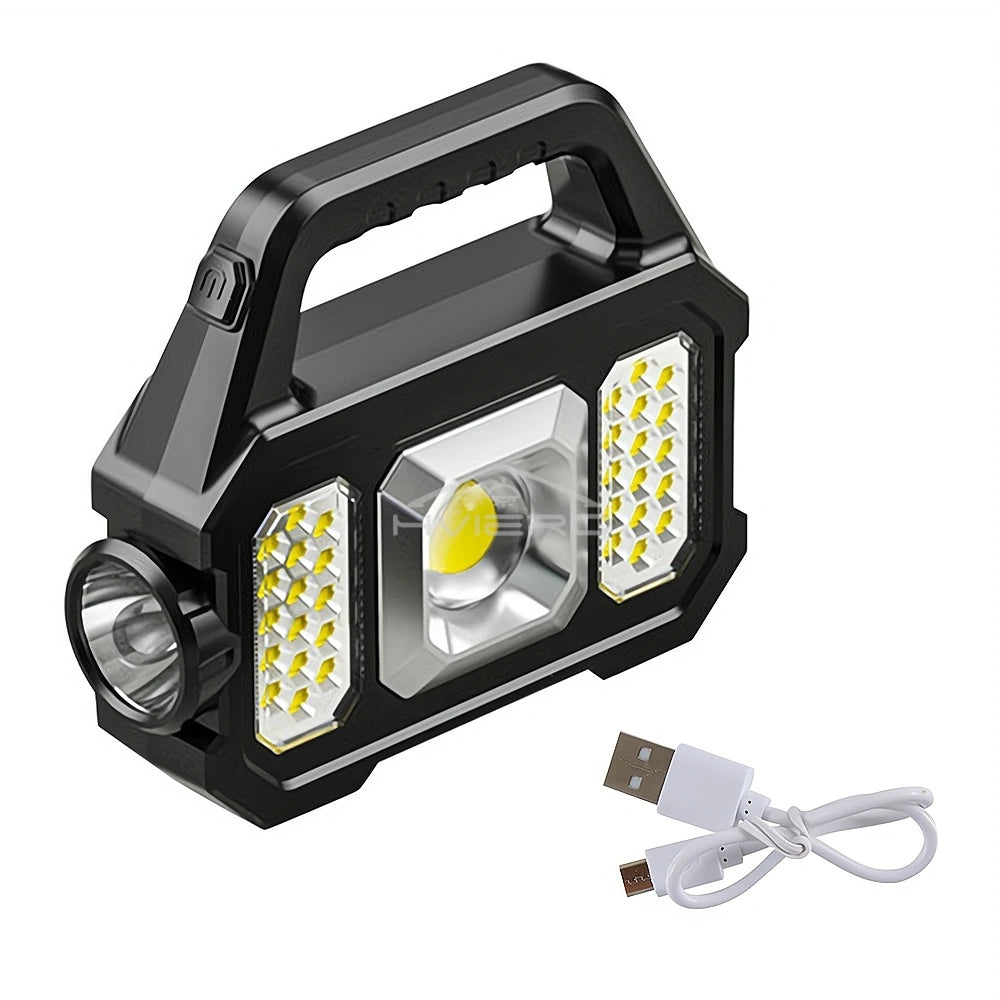 Solar COB Flashlight 6500LM | 6 Modes, Power Bank – HVIERO