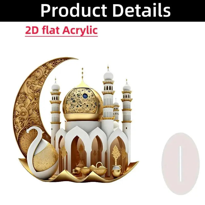 2D Acrylic Arabian Camel & Evil Eye Tree Desk Figurine