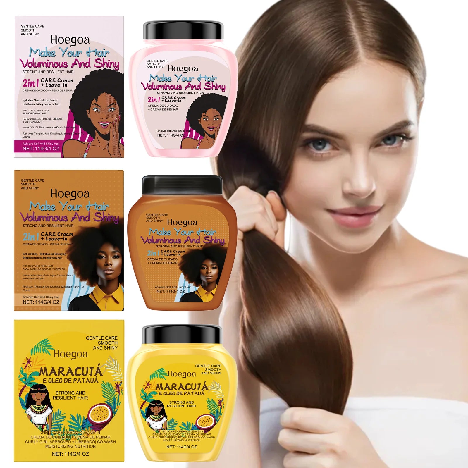 HOEGOA Leave-In Conditioner Cream – Anti-Frizz Deep Repair Leave-In Conditioner Oasis Select
