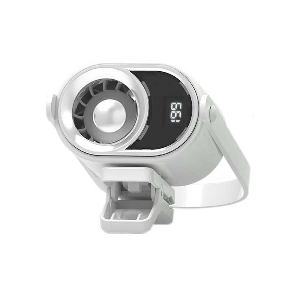 4 Speeds Small Clip On Fan Silent Operation 199 Speeds Adjustable Mini Electric Fan 360° Rotation with Light And Lanyard Oasis Select White