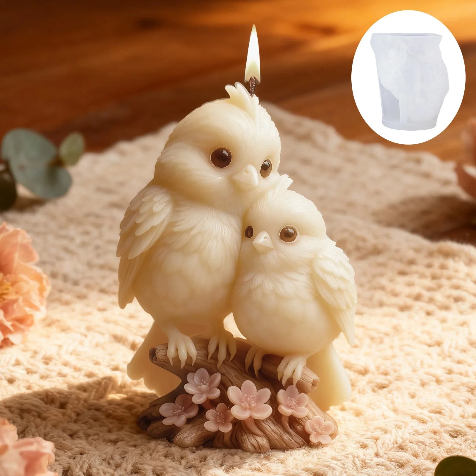 3D Bird Couple Silicone Candle Mold - DIY Aromatherapy Candle, Resin & Soap Craft, Romantic Wedding & Home Decor Oasis Select