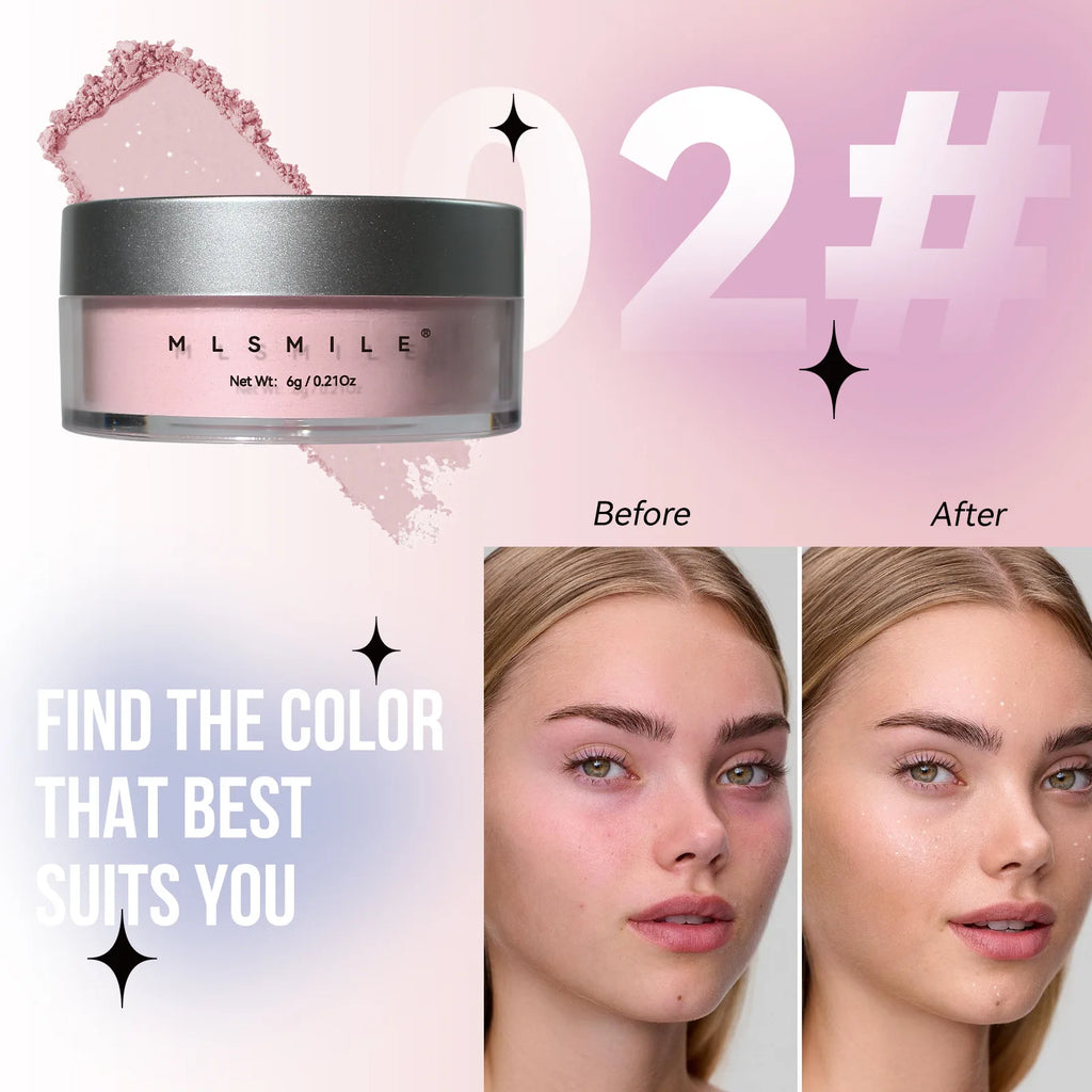 MLSMILE Matte Loose Setting Powder – Oil Control, 4 Shades