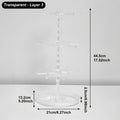 1pc multi-layer adjustablerotatable keychain storage rack jewelry bracelet desktop jewelry accessories display rack holiday gift Oasis Select transparent--3layers
