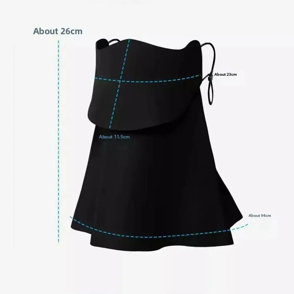 UPF50+ Ice Silk Face Mask Full Face Cover Breathable Fabric UV Protection Mask Half Face Cover 360° Coverage Oasis Select