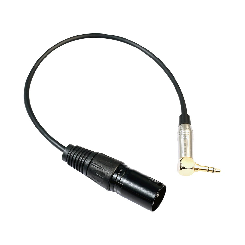 90 Degree 3.5mm Stereo TRS Male To XLR 3Pin Male Microphone Extension Cable Accessories Wire Cord for Headphone Microphone Oasis Select