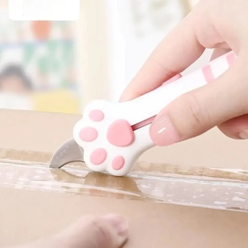 Mini Portable Cat Claw Utility Knife Creative Hand Account Decor Paper Cutting Tools Art Supplies Cute Cat Paw Sharp Box Cutters Oasis Select