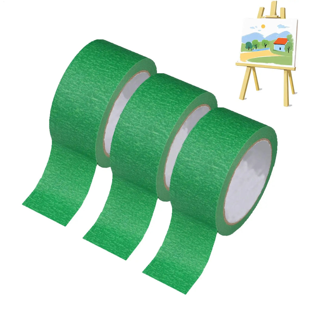 Green Painter's Masking Tape 3 Rolls – Clean Edge, Residue-Free