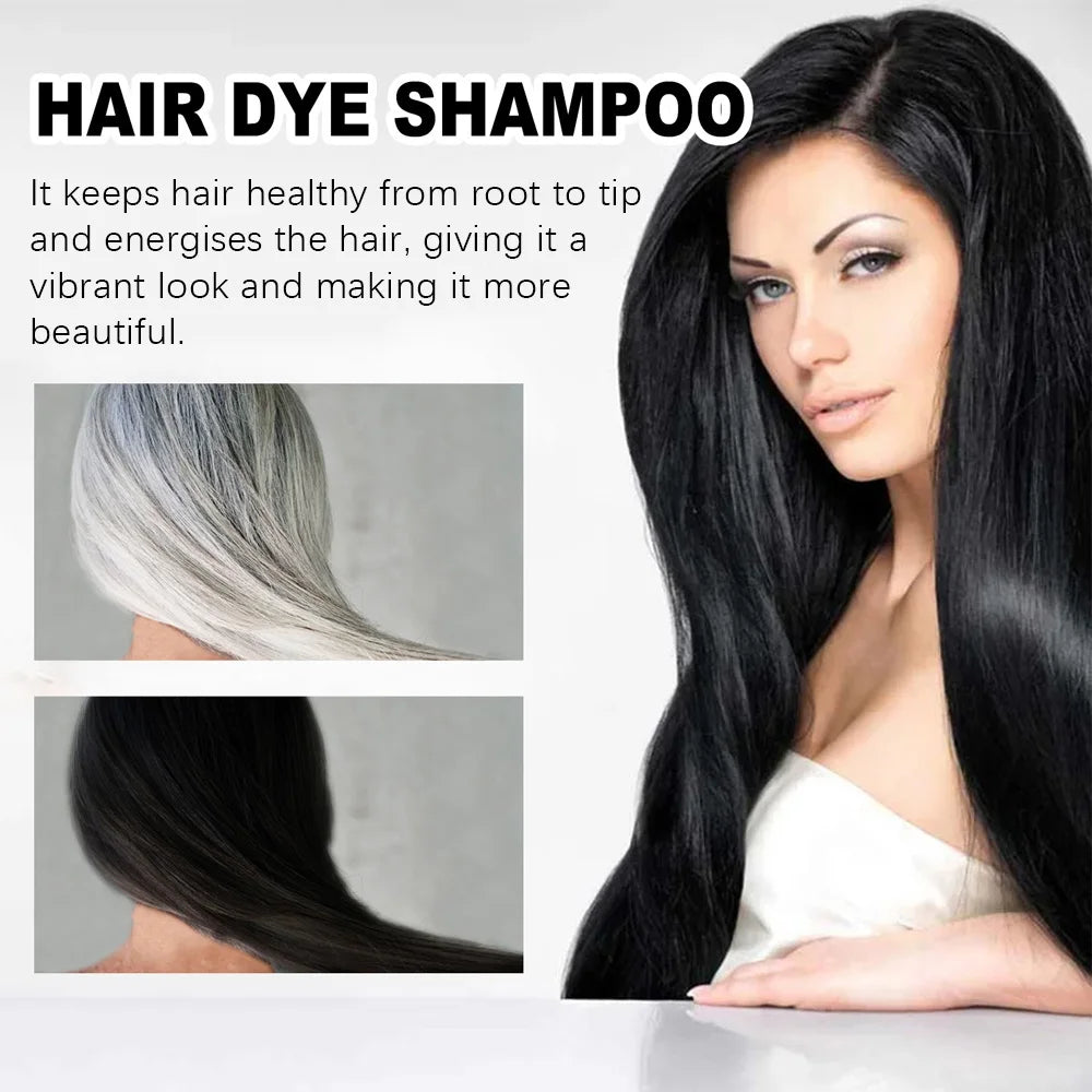 Black Hair Dye Shampoo 3-in-1 – Natural Herbal Gray Coverage Hair Dye Shampoo Oasis Select