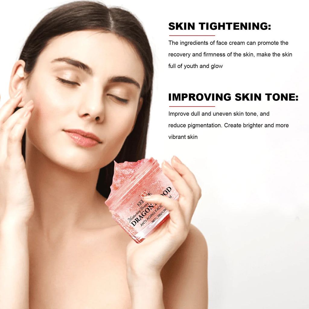 EELHOE Dragon Blood Face Cream Pore Shrinking Facial Rejuvenation Nourishing Hyaluronic Acid Moisturizing Face Brightening Cream Oasis Select