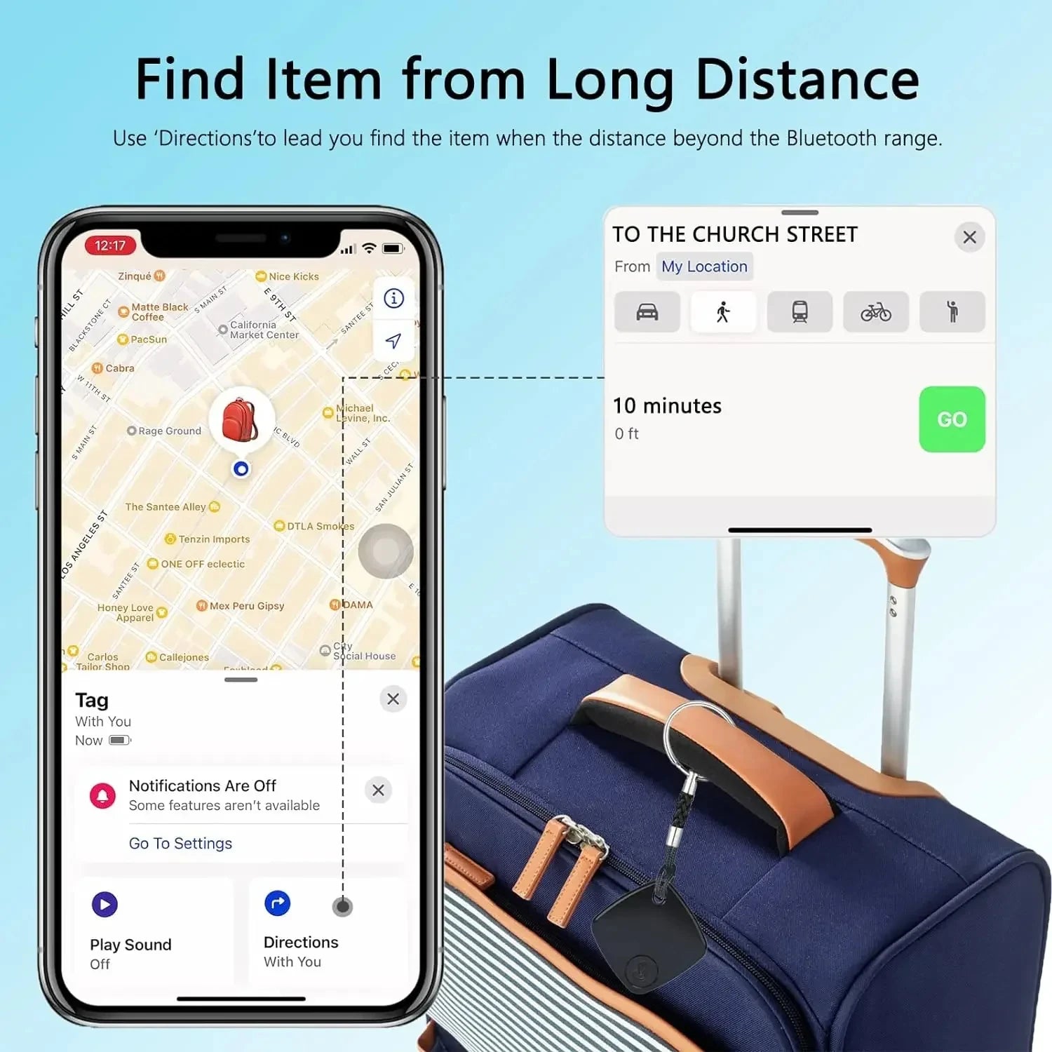GGBEE Bluetooth Tracker – Works with Apple Find My App (iOS) Bluetooth Item Tracker Oasis Select