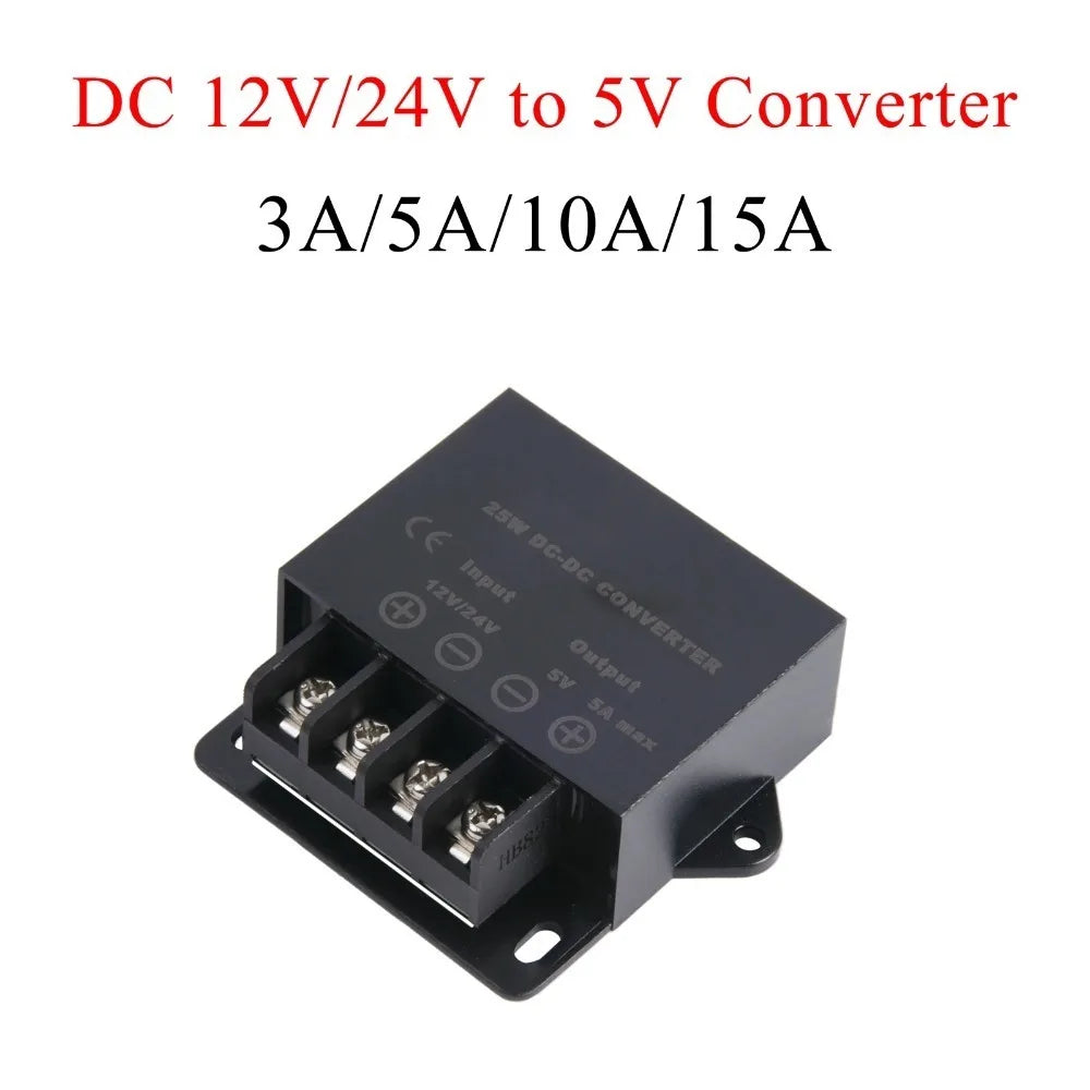 Buck Regulator Step-Down Voltage Mini Supply Module3A 5A 10A 15A For Car LED DC 12V-24V to 5V Electric Power Converter Oasis Select