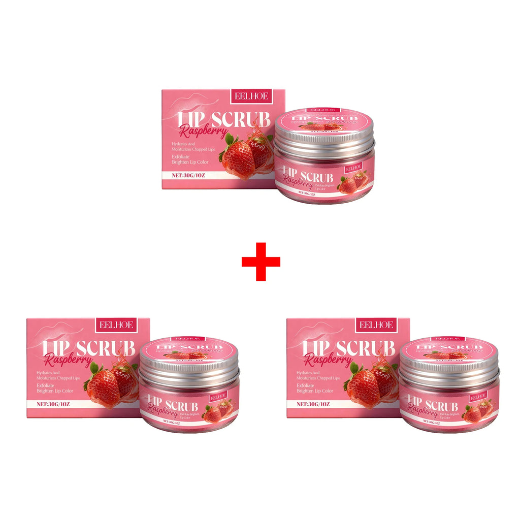 Strawberry Lip Scrub Exfoliating Preventing Drying Cracking Improve Dullness Remove Dead Skin Moisturizing Brightening Lip Care Oasis Select 3PCS
