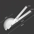JUSTINLAU 1PC Angle Ruler Measuring Protractor Ruler Metal Detector 180 Stainless Steel Woodworking Wooden Measuring Tool Oasis Select A-150MM