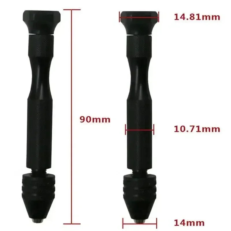 Mini Tool Set with Black Hand Twist Drill 10Pcs Fried Dough Twists Drill for Woodworking Drilling Rotary Wood Holes Tools Oasis Select