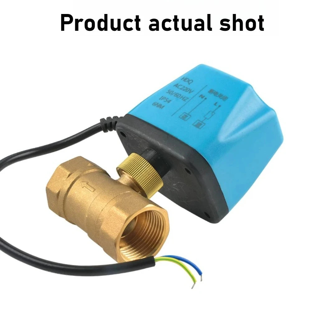 Electric Two-way Ball Valve DN15 20 25 32 40 50 Three Wire Two-point Control 220V 12V 24V Copper Electric Ball Valve Oasis Select