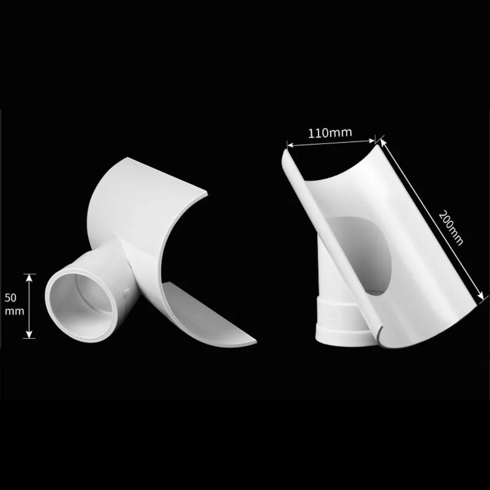 New PVC Tube Repair Patch Open Tee 50 75 110 Pipe Joint White Plumbing Accessories Home Oasis Select 110X50mm-B 16mm
